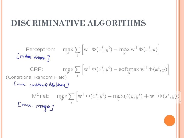 DISCRIMINATIVE ALGORITHMS 