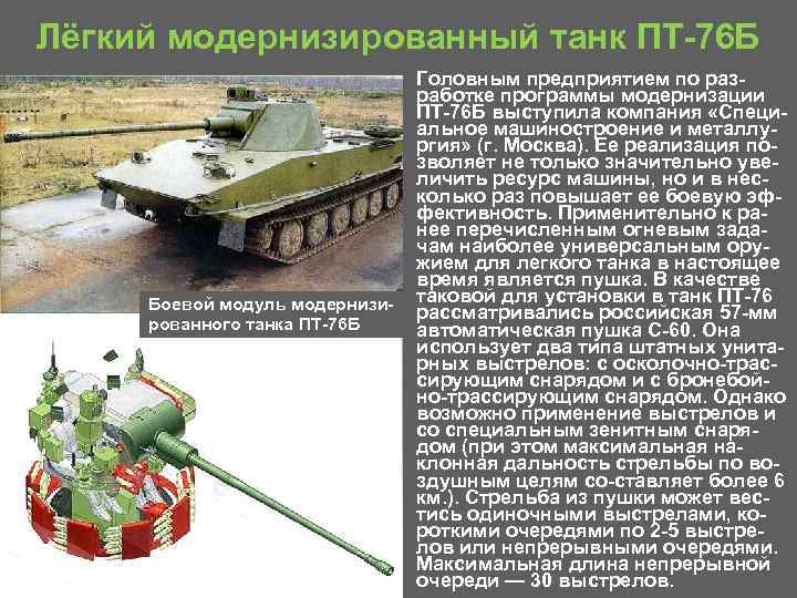 Лёгкий модернизированный танк ПТ 76 Б • Боевой модуль модернизи рованного танка ПТ 76