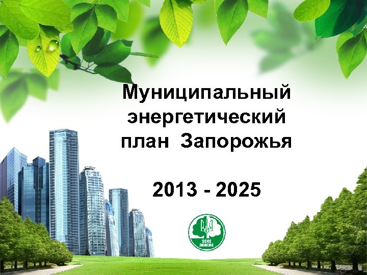 Муниципальный энергетический план Запорожья 2013 - 2025 L/O/G/O 
