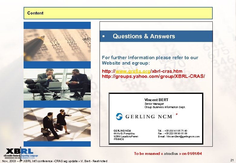 Content § Questions & Answers For further Information please refer to our Website and