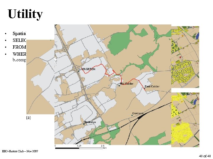 Utility • • Spatial Analysis SELECT a. Geometry FROM Source_database a, Partonomy_table b, Name_database