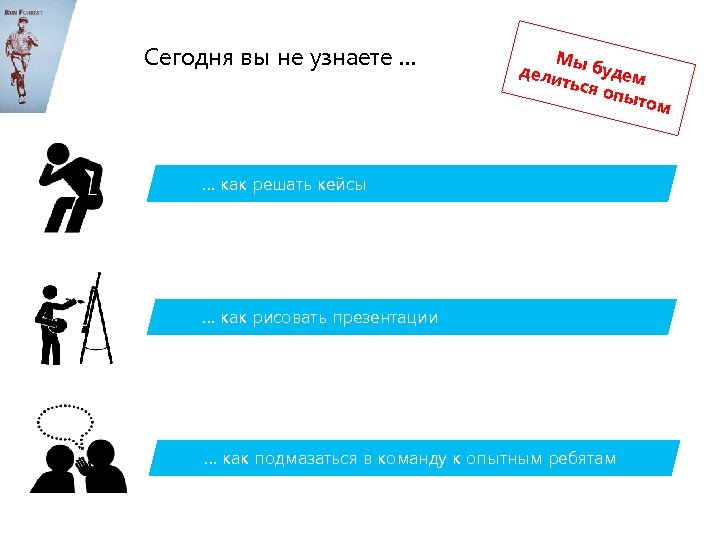 Сегодня вы не узнаете … Мы б уд дели ться ем опыт ом …