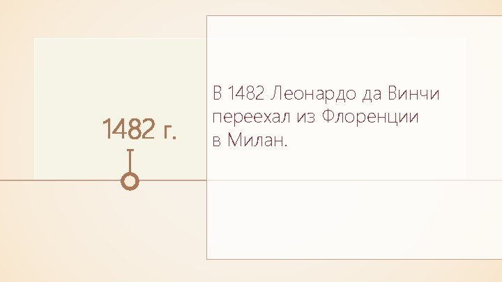 1482 г. В 1482 Леонардо да Винчи переехал из Флоренции в Милан. 