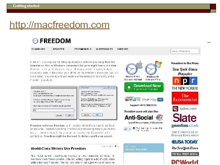 Getting started http: //macfreedom. com 