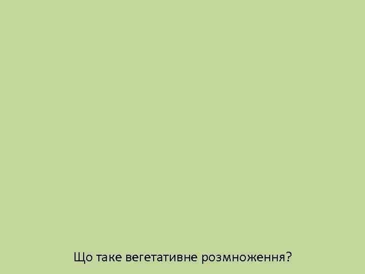 Що таке вегетативне розмноження? 