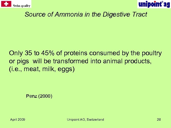 Source of Ammonia in the Digestive Tract Only 35 to 45% of proteins consumed