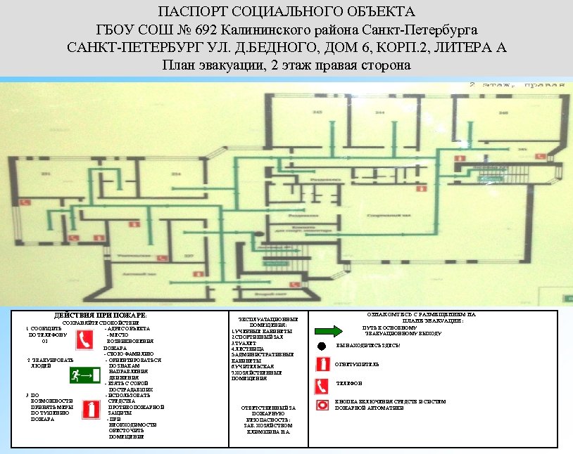 ПАСПОРТ СОЦИАЛЬНОГО ОБЪЕКТА ГБОУ СОШ № 692 Калининского района Санкт-Петербурга САНКТ-ПЕТЕРБУРГ УЛ. Д. БЕДНОГО,