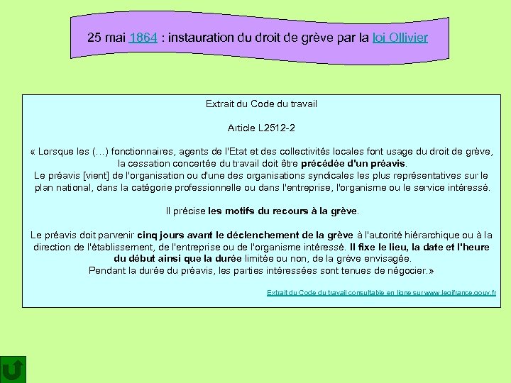 25 mai 1864 : instauration du droit de grève par la loi Ollivier Extrait