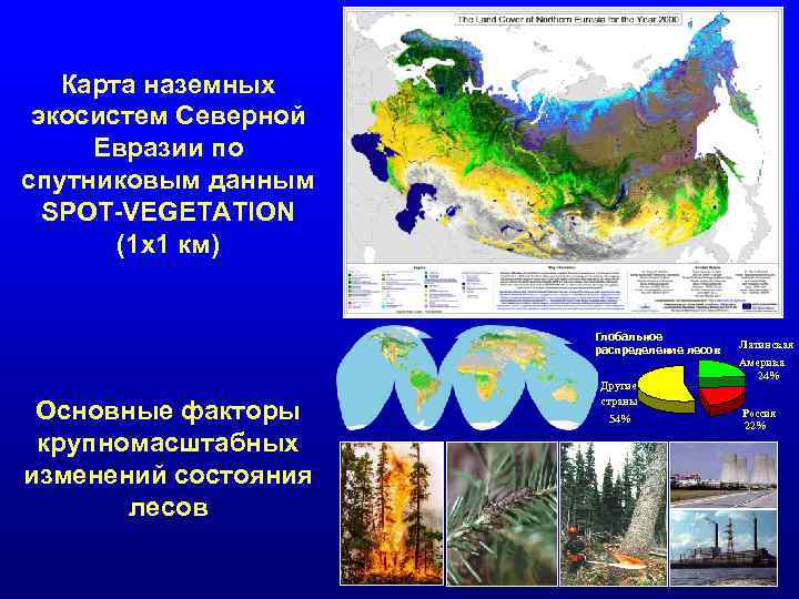 Карта наземных экосистем Северной Евразии по спутниковым данным SPOT-VEGETATION (1 x 1 км) Глобальное