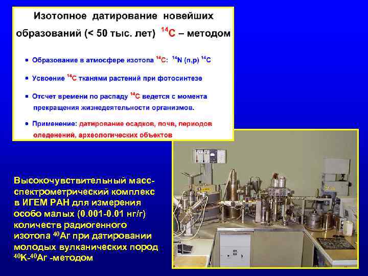 Высокочувствительный массспектрометрический комплекс в ИГЕМ РАН для измерения особо малых (0. 001 -0. 01