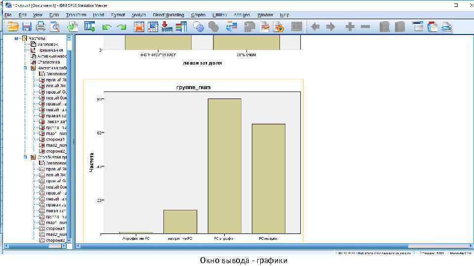 Окно вывода - графики 