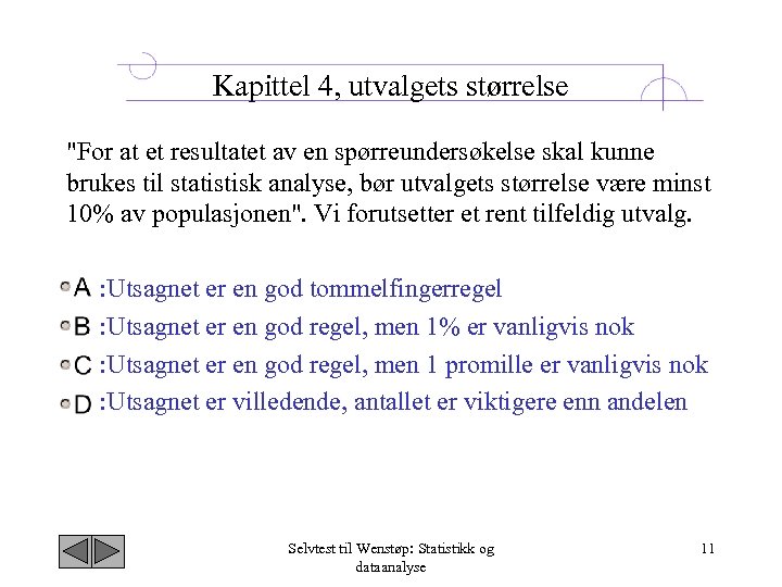 Kapittel 4, utvalgets størrelse 