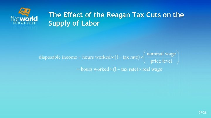 The Effect of the Reagan Tax Cuts on the Supply of Labor 27 -28