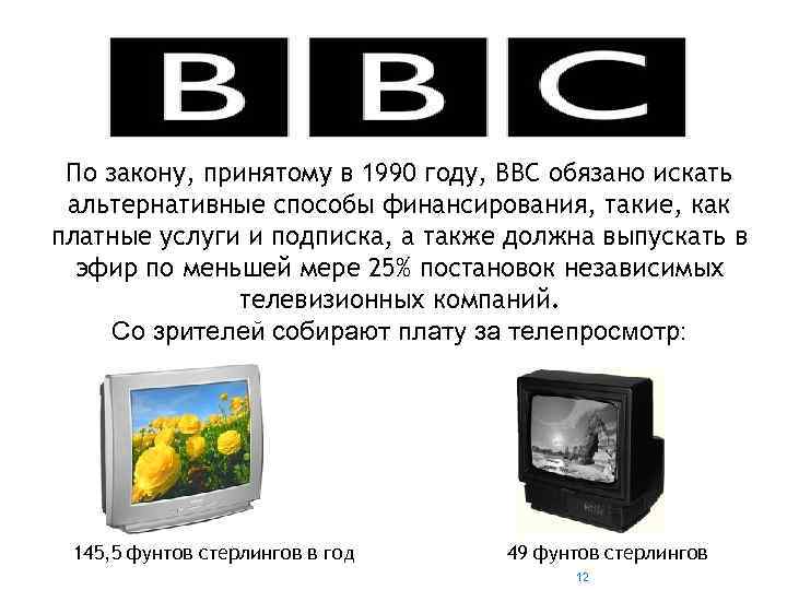 По закону, принятому в 1990 году, ВВС обязано искать альтернативные способы финансирования, такие, как