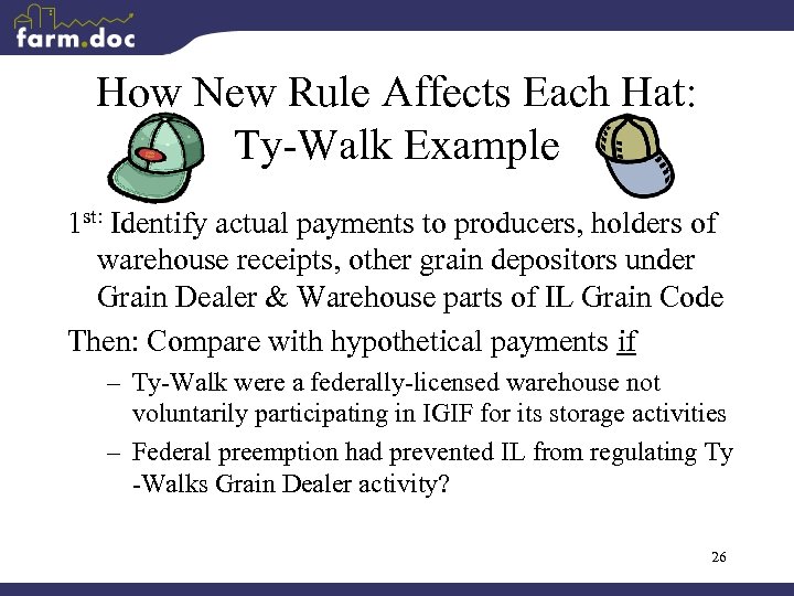 How New Rule Affects Each Hat: Ty-Walk Example 1 st: Identify actual payments to
