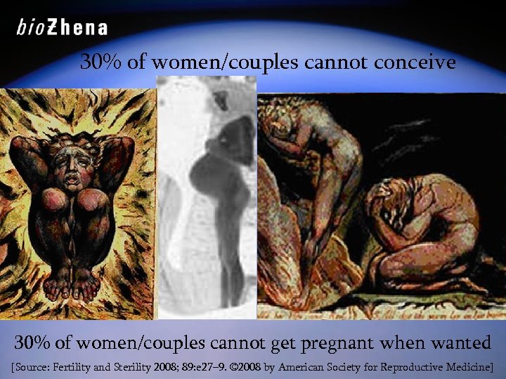 30% of women/couples cannot conceive 30% of women/couples cannot get pregnant when wanted [Source: