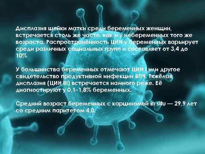 Дисплазия шейки матки среди беременных женщин, встречается столь же часто, как и у небеременных