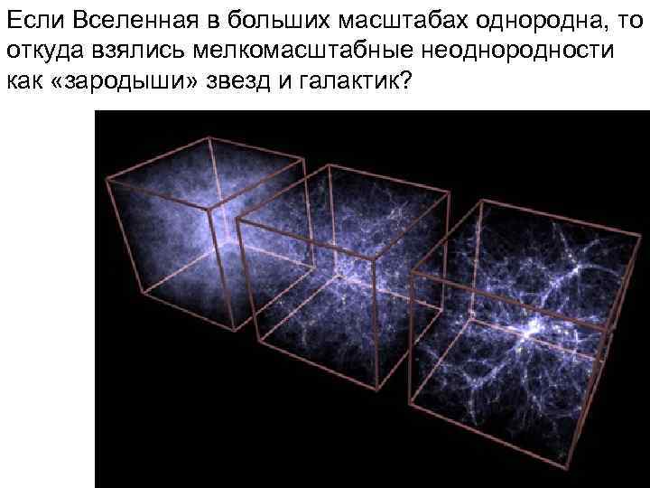 Если Вселенная в больших масштабах однородна, то откуда взялись мелкомасштабные неоднородности как «зародыши» звезд