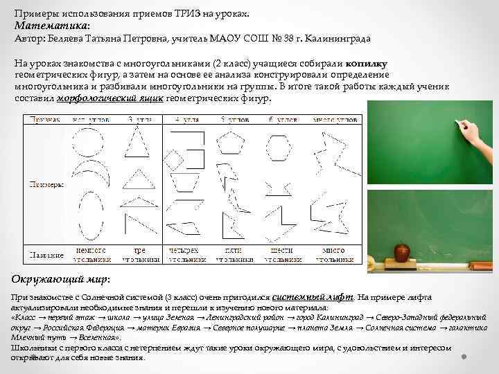 Триз технологическая карта занятия