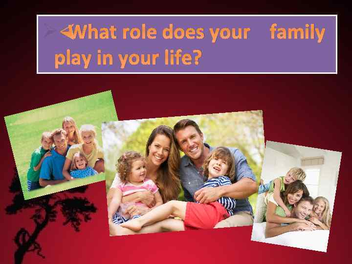Ø What role does your family play in your life? 