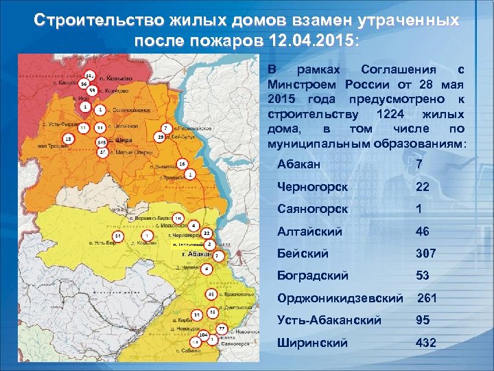 Строительство жилых домов взамен утраченных после пожаров 12. 04. 2015: В рамках Соглашения с