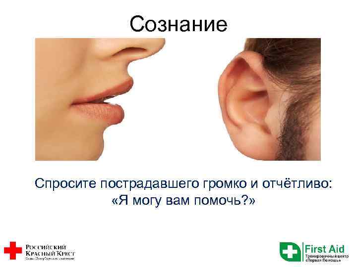Сознание Спросите пострадавшего громко и отчётливо: «Я могу вам помочь? » 