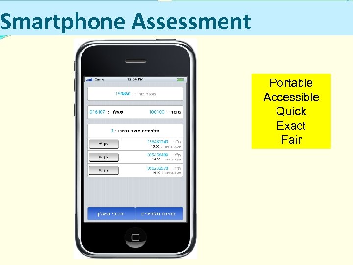 Smartphone Assessment Portable Accessible Quick Exact Fair 