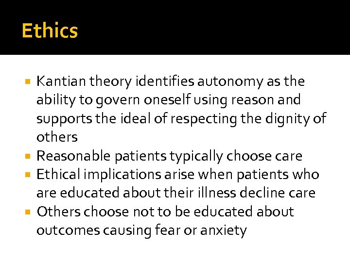 Ethics Kantian theory identifies autonomy as the ability to govern oneself using reason and