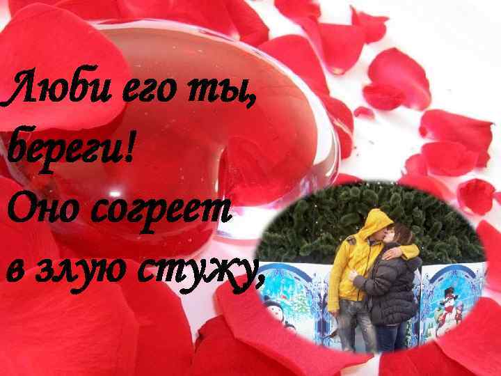 Люби его ты, береги! Оно согреет в злую стужу, 