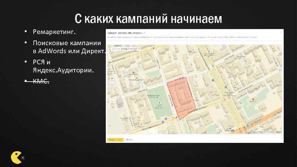 С каких кампаний начинаем • Ремаркетинг. • Поисковые кампании в Ad. Words или Директ.
