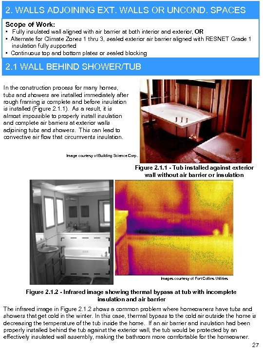 2. WALLS ADJOINING EXT. WALLS OR UNCOND. SPACES Scope of Work: • Fully insulated