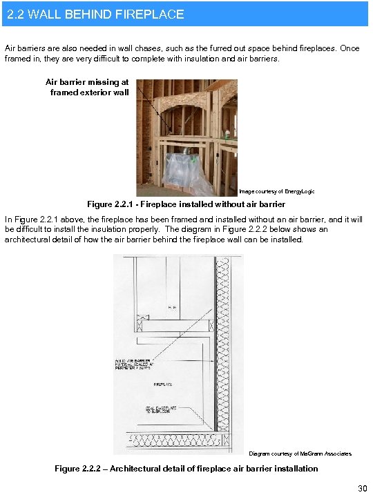 2. 2 WALL BEHIND FIREPLACE Air barriers are also needed in wall chases, such
