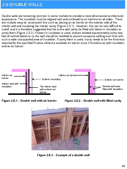 2. 8 DOUBLE WALLS Double walls are becoming common in some markets to provide