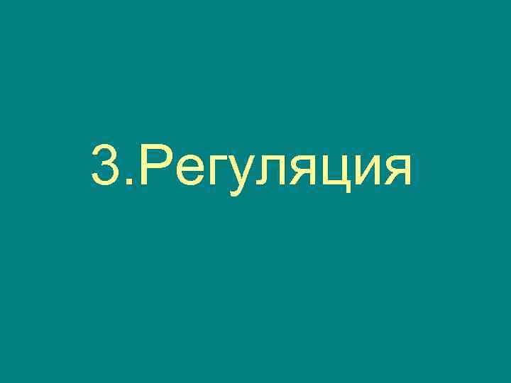 3. Регуляция 