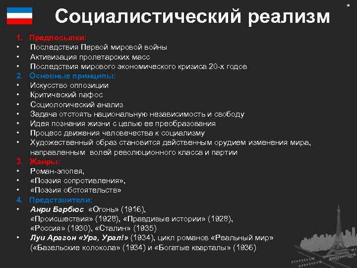 Социалистический реализм 1. • • • 2. • • Предпосылки: Последствия Первой мировой войны