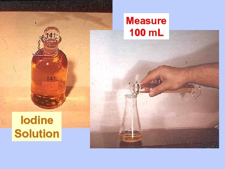 Measure 100 m. L Iodine Solution 