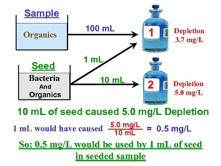 Sample Organics Seed Bacteria And Organics 100 m. L 1 Depletion 3. 7 mg/L
