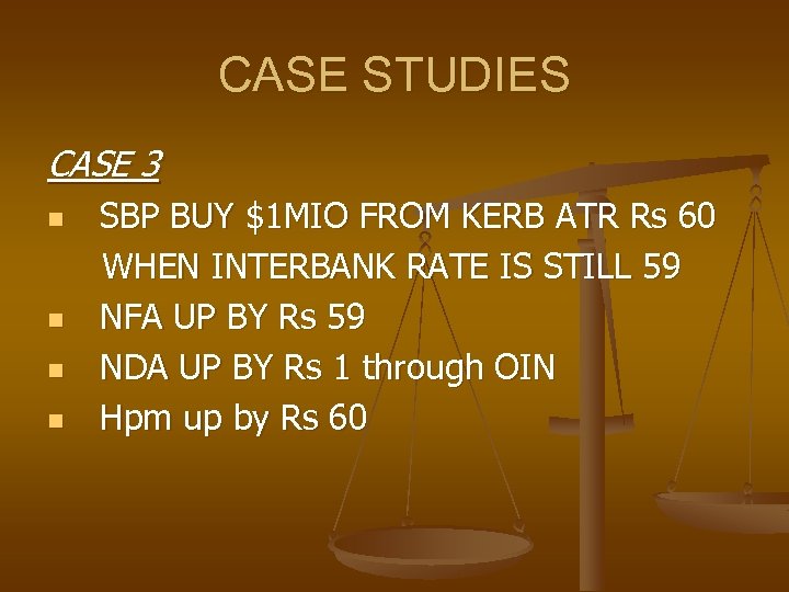 CASE STUDIES CASE 3 n n SBP BUY $1 MIO FROM KERB ATR Rs