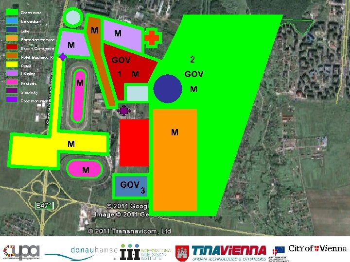 Green zone Ice stadium M Lake Entertainment zone Expo + Conference M M Hotel,