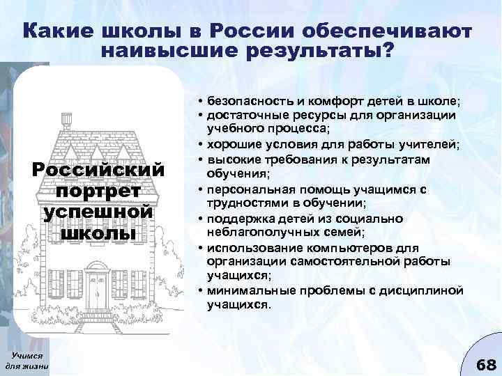 Какие школы в России обеспечивают наивысшие результаты? Российский портрет успешной школы Учимся для жизни
