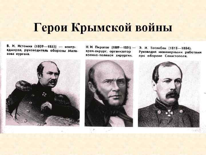 Герои Крымской войны 