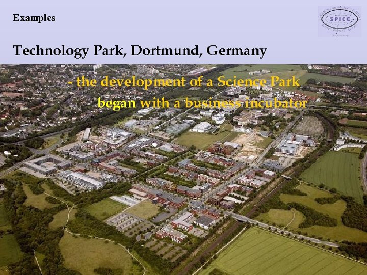 Examples Technology Park, Dortmund, Germany - the development of a Science Park began with