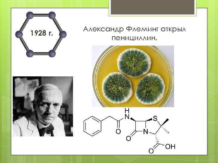 1928 г. Александр Флеминг открыл пенициллин. 