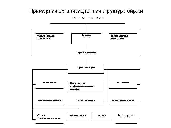 Примерная организационная структура биржи 