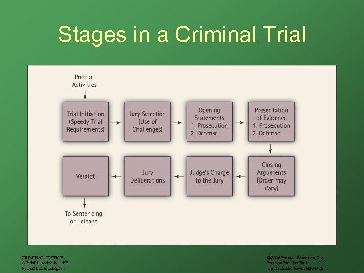 Stages in a Criminal Trial CRIMINAL JUSTICE A Brief Introduction, 6/E by Frank Schmalleger