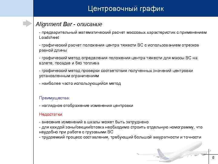Центровочный график Alignment Bar - описание - предварительный математический расчет массовых характеристик с применением