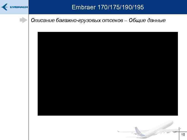 Embraer 170/175/190/195 Описание багажно-грузовых отсеков – Общие данные 10 