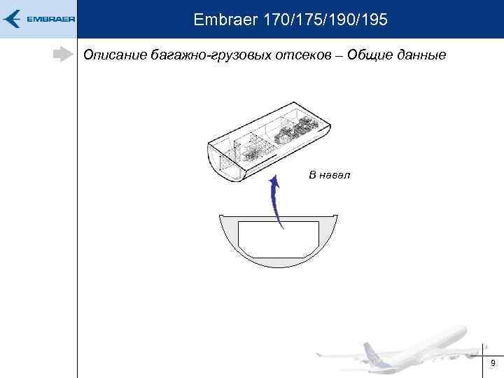 Embraer 170/175/190/195 Описание багажно-грузовых отсеков – Общие данные В навал 9 