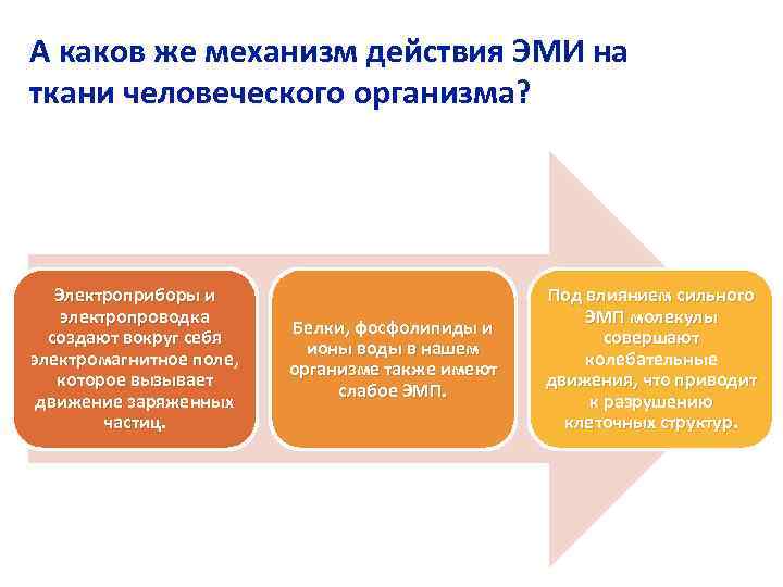 А каков же механизм действия ЭМИ на ткани человеческого организма? Электроприборы и электропроводка создают