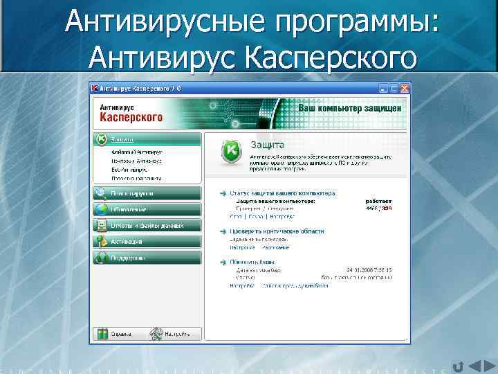 Антивирусные программы: Антивирус Касперского 